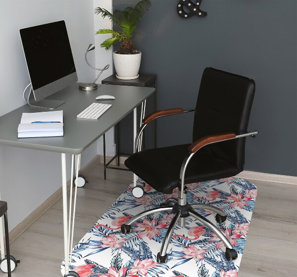 Chair mat floor panels protector painted flamingo