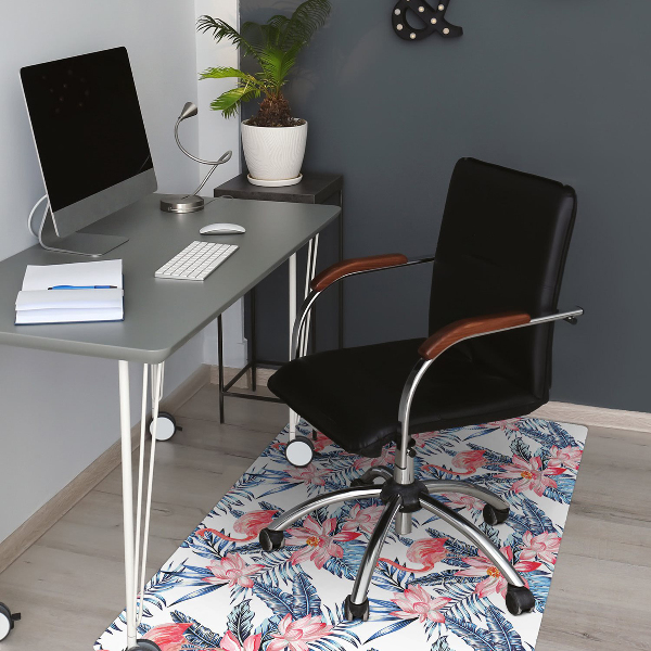 Chair mat floor panels protector painted flamingo