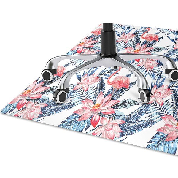 Chair mat floor panels protector painted flamingo