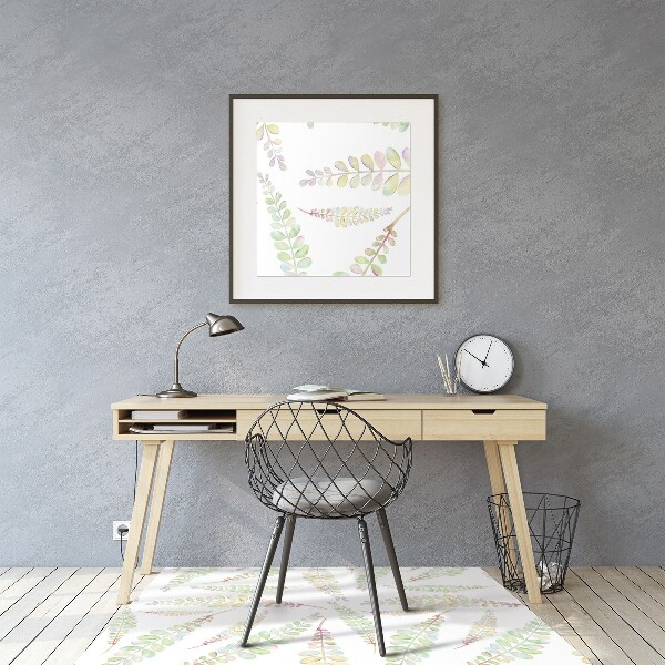 Office chair mat Watercolors leaves
