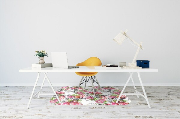 Office chair mat flowers watercolors