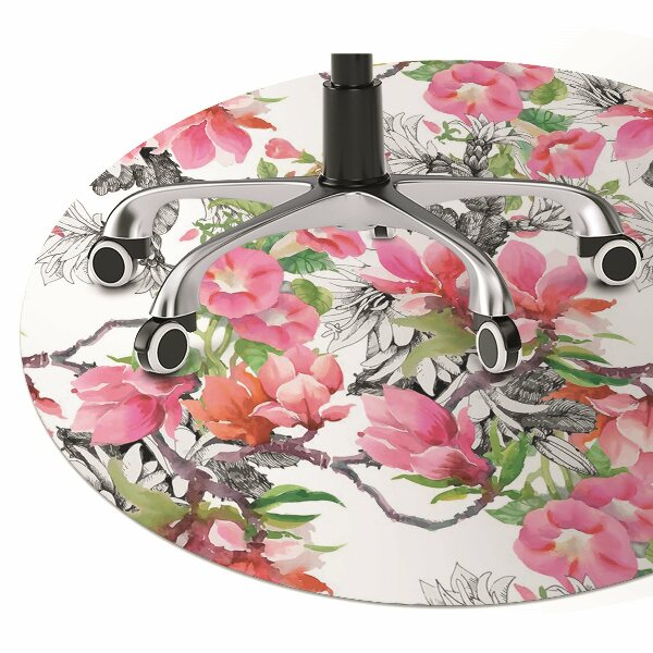 Office chair mat flowers watercolors