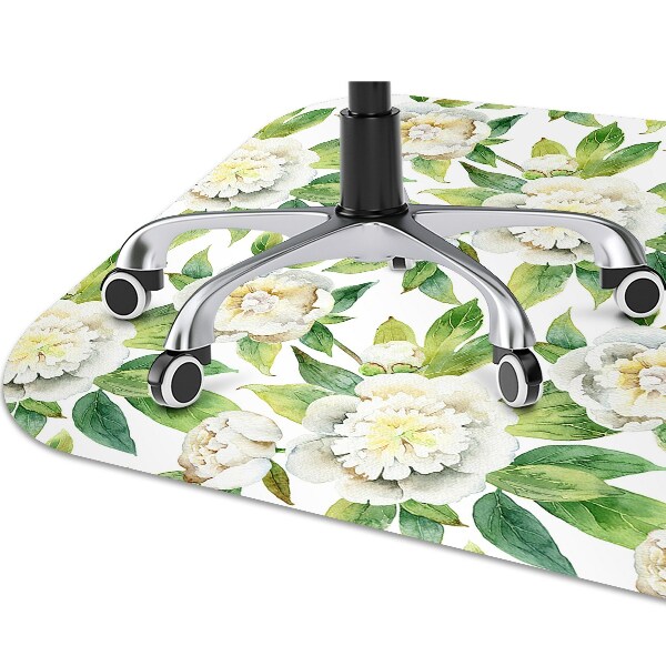 Office chair mat Peonies