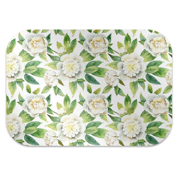 Office chair mat Peonies