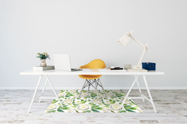 Office chair mat Peonies