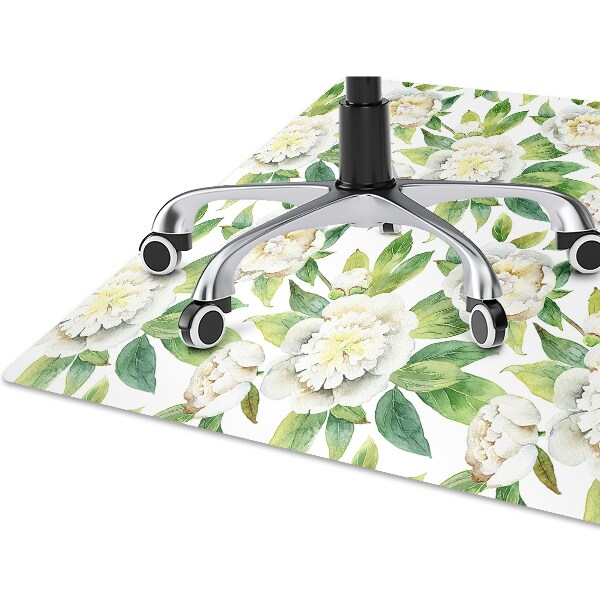 Office chair mat Peonies