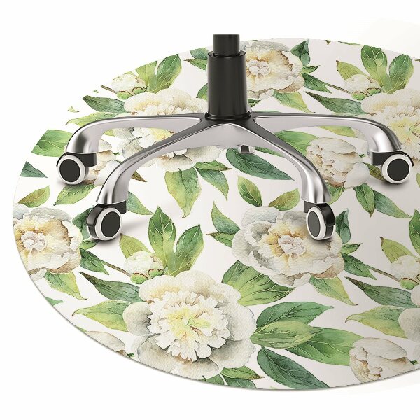 Office chair mat Peonies