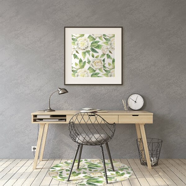 Office chair mat Peonies