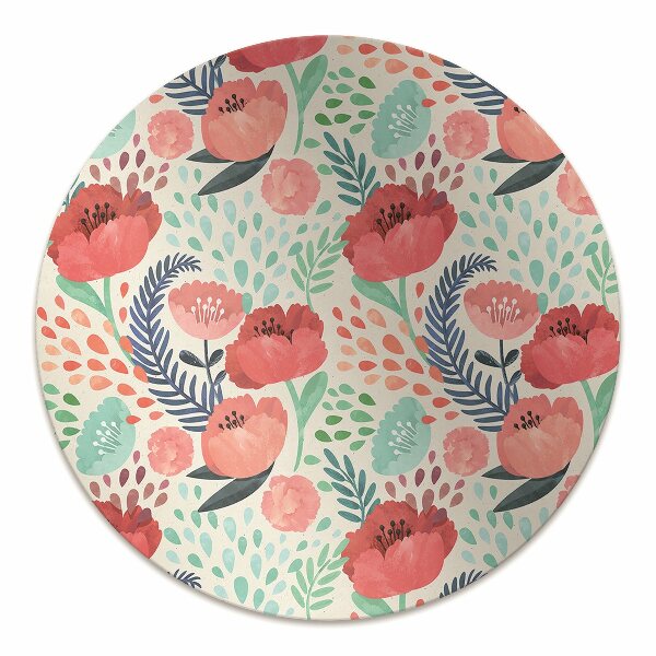 Office chair floor protector Poppy seed flower