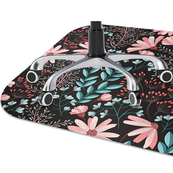 Office chair floor protector vintage flowers