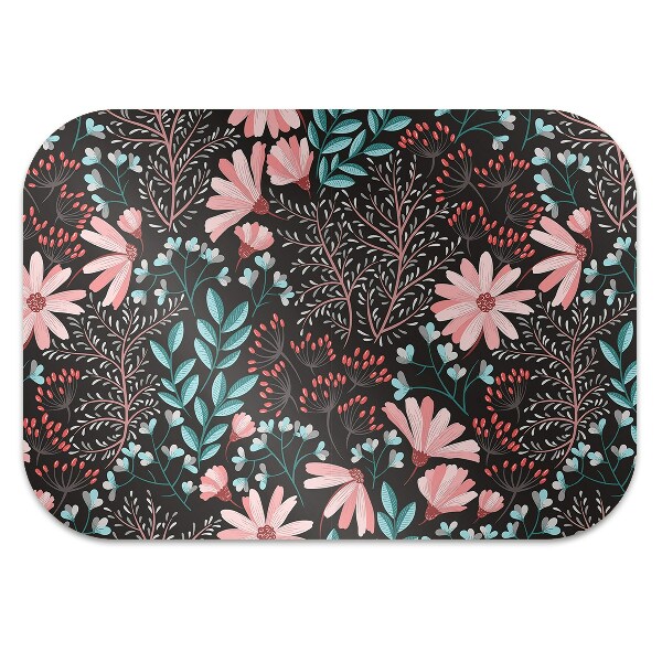 Office chair floor protector vintage flowers