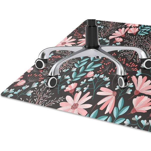 Office chair floor protector vintage flowers