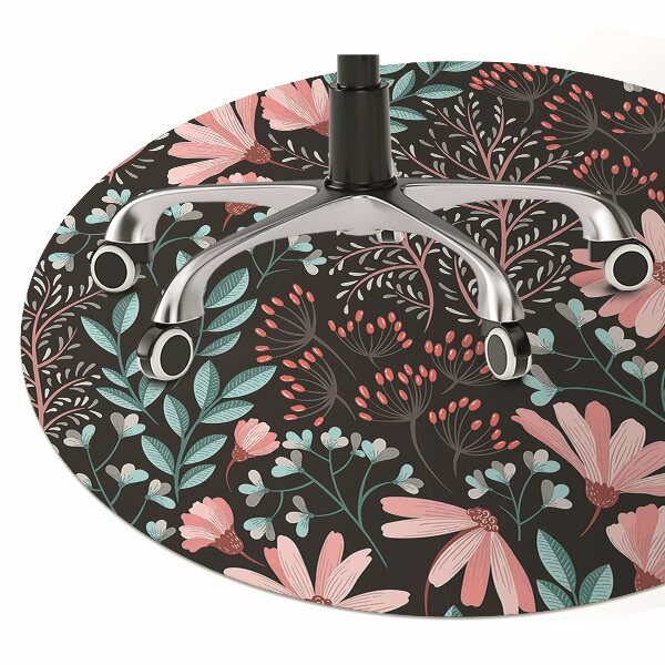 Office chair floor protector vintage flowers