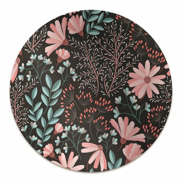 Office chair floor protector vintage flowers