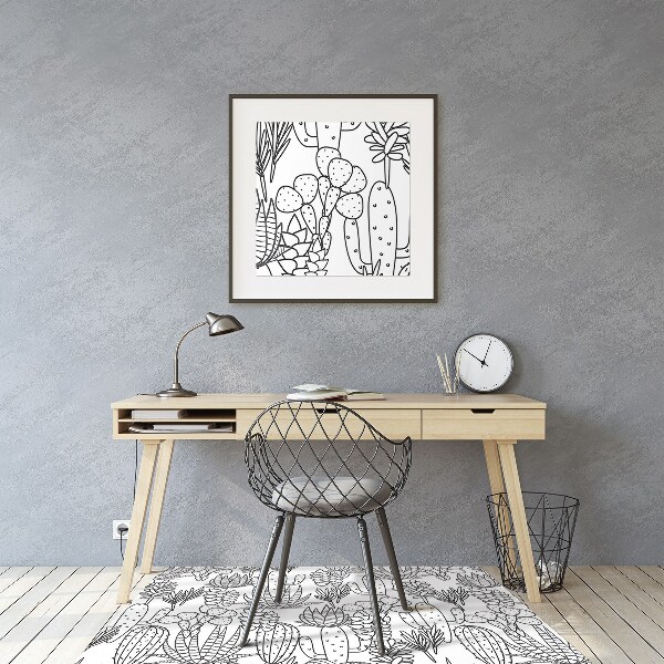 Office chair mat cacti