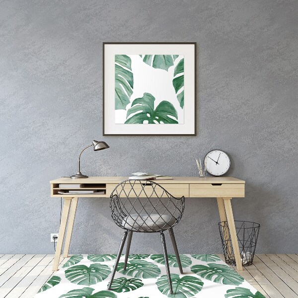 Office chair mat monstera leaves