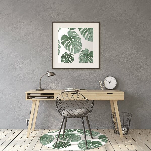 Office chair mat monstera leaves