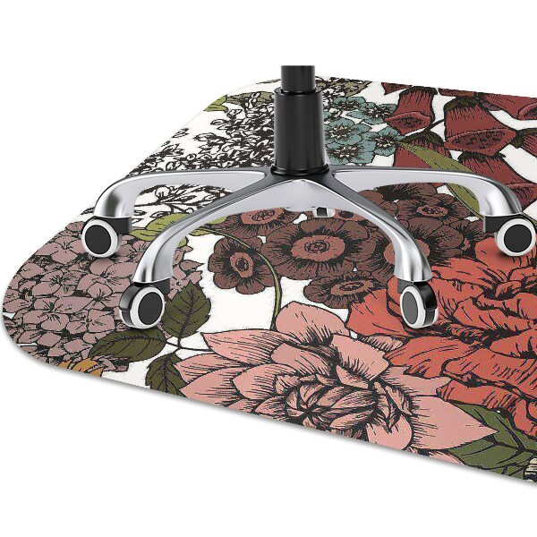 Office chair mat Autumn flowers