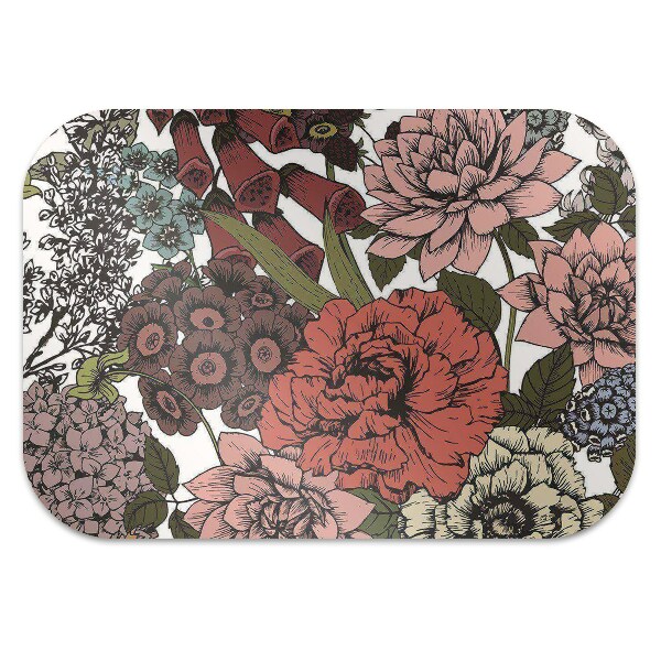 Office chair mat Autumn flowers