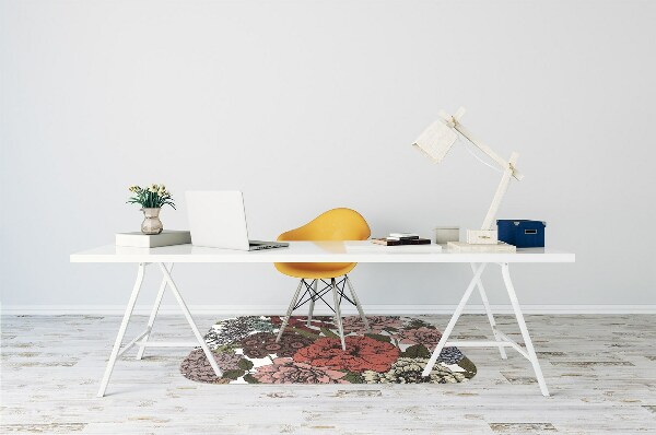 Office chair mat Autumn flowers
