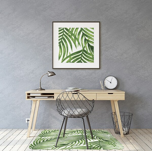 Office chair floor protector palm leaf