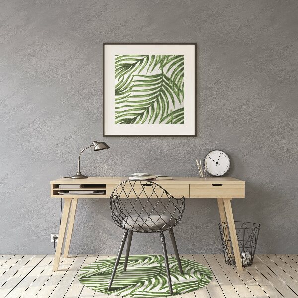 Office chair floor protector palm leaf