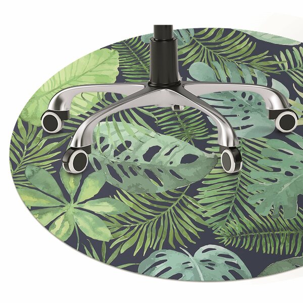 Office chair mat exotic leaves