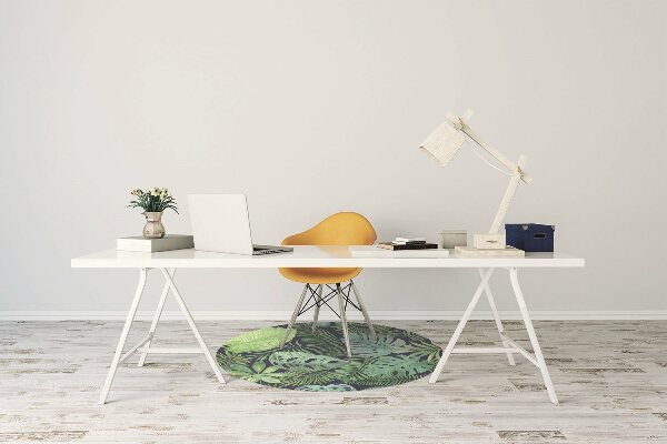 Office chair mat exotic leaves