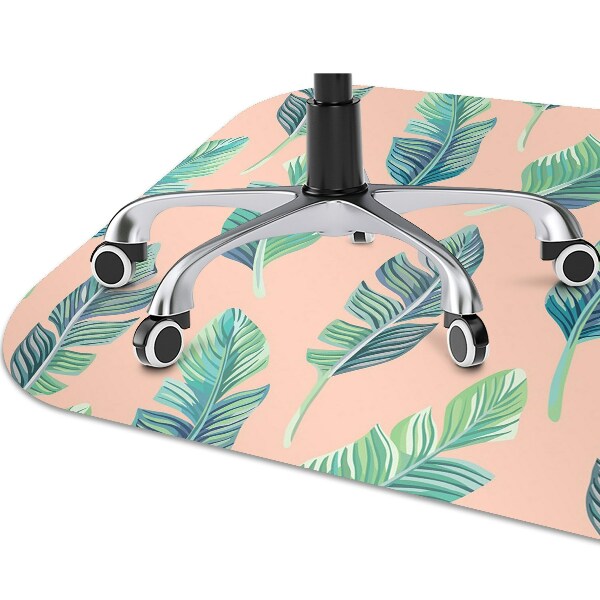 Office chair mat peach leaves