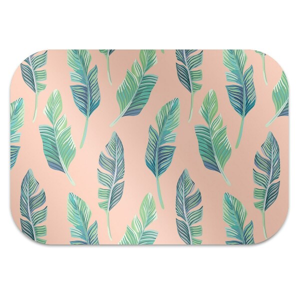 Office chair mat peach leaves