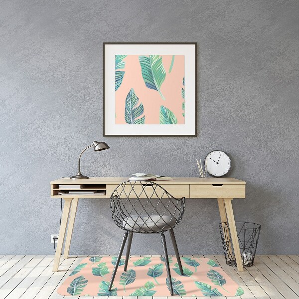 Office chair mat peach leaves
