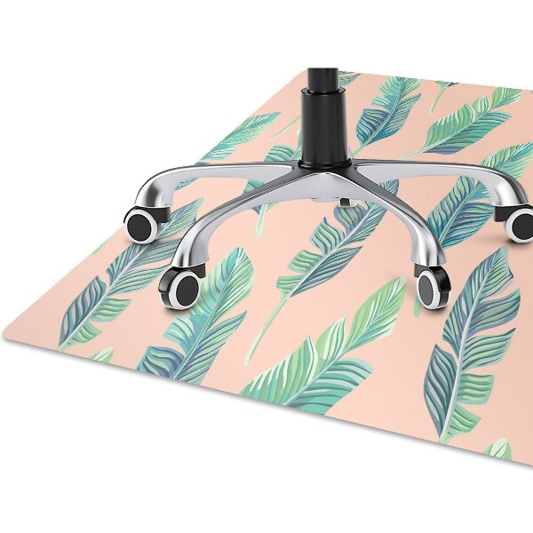 Office chair mat peach leaves