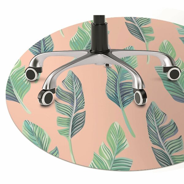 Office chair mat peach leaves