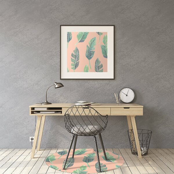 Office chair mat peach leaves