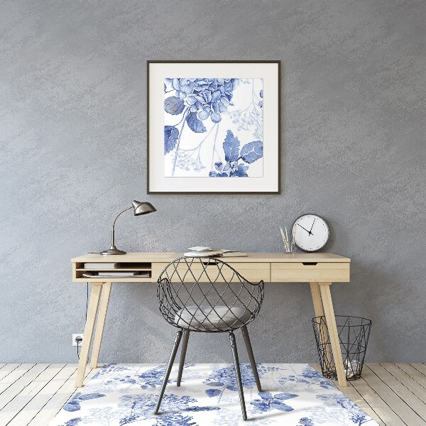 Chair mat blue hydrangea