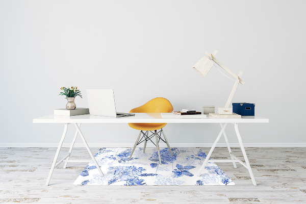 Chair mat blue hydrangea