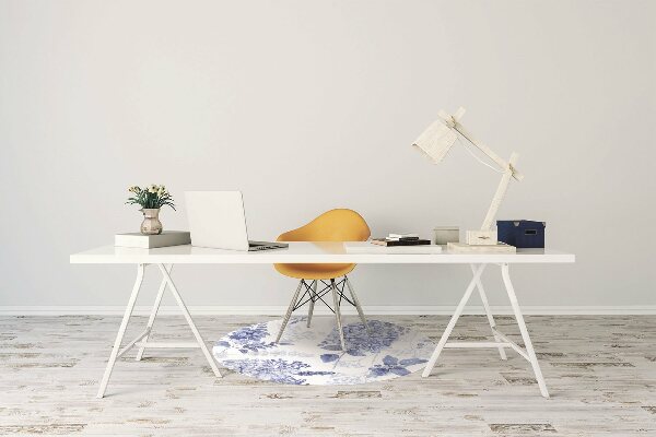 Chair mat blue hydrangea
