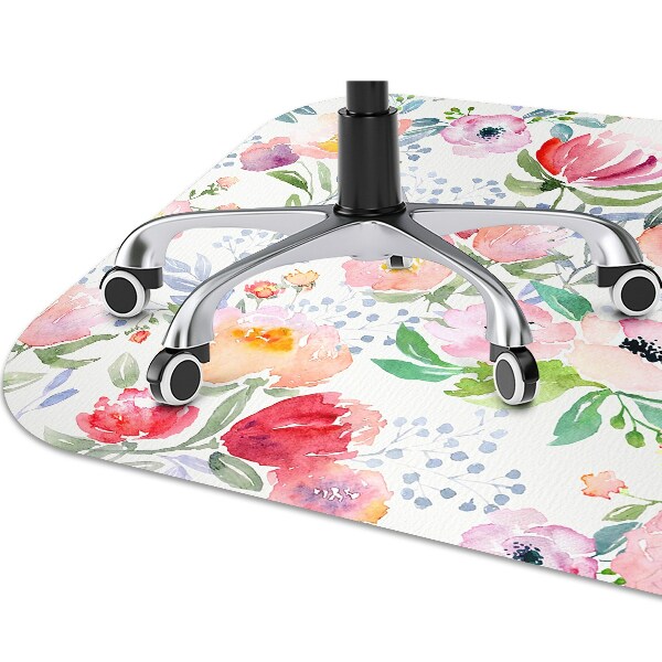 Office chair floor protector flowers pastels