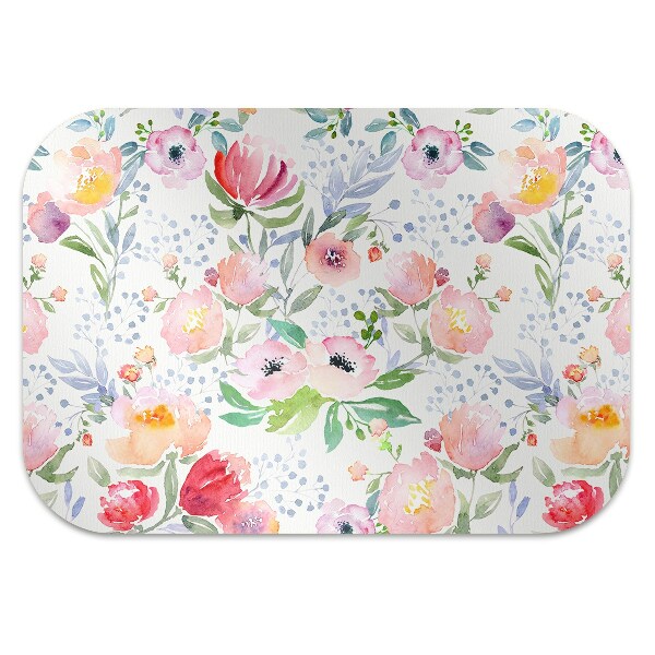 Office chair floor protector flowers pastels