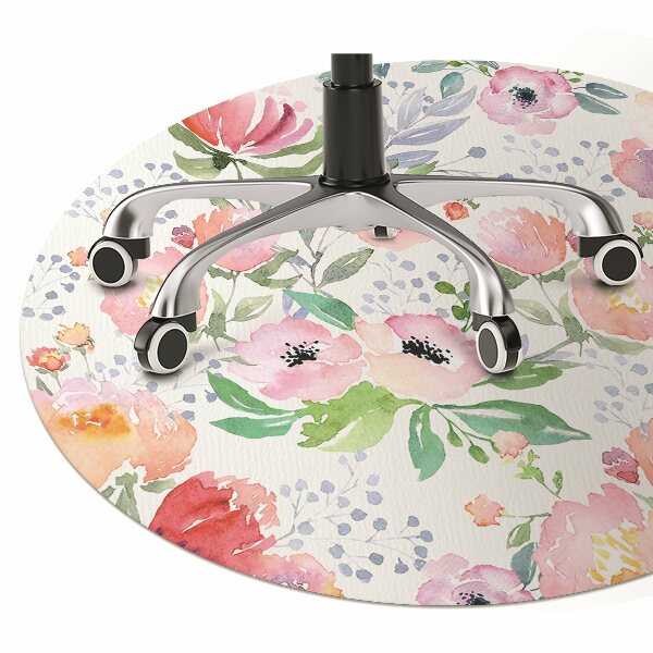 Office chair floor protector flowers pastels