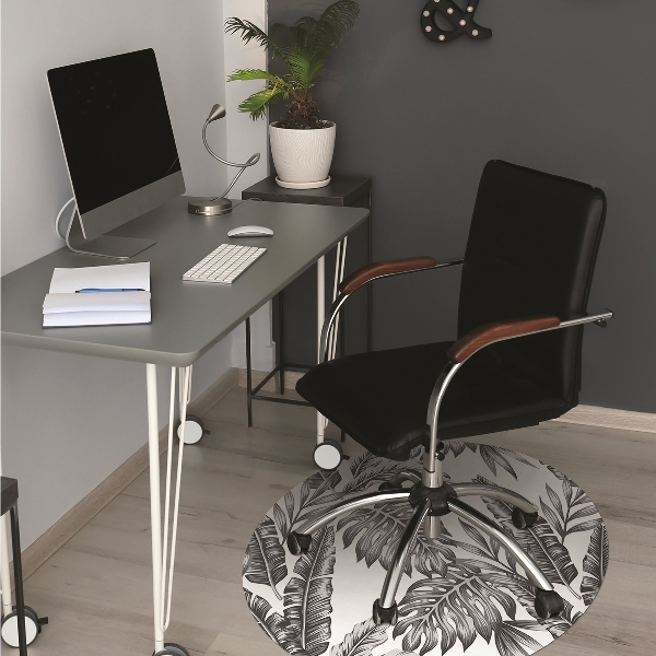 Office chair floor protector palm leaves