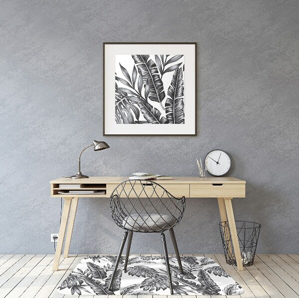 Office chair floor protector palm leaves