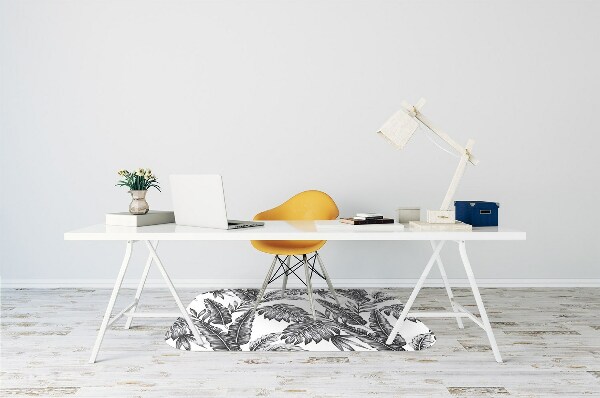 Office chair floor protector palm leaves