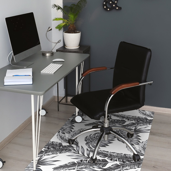 Office chair floor protector palm leaves