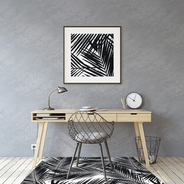 Chair mat Black palm leaves