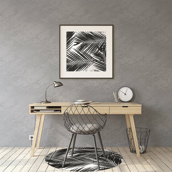 Chair mat Black palm leaves
