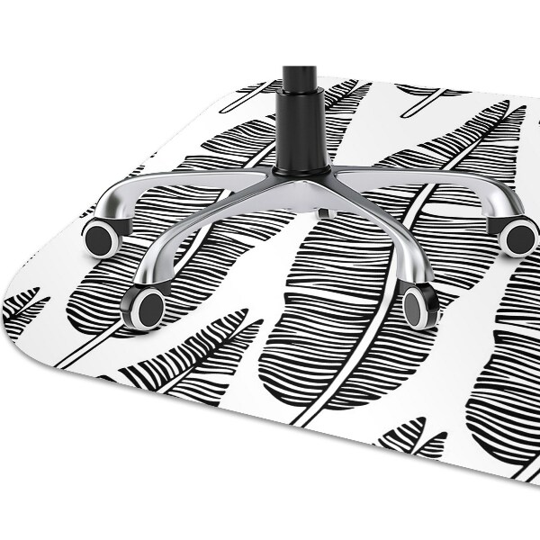 Desk chair mat leaves pattern