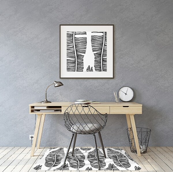 Desk chair mat leaves pattern