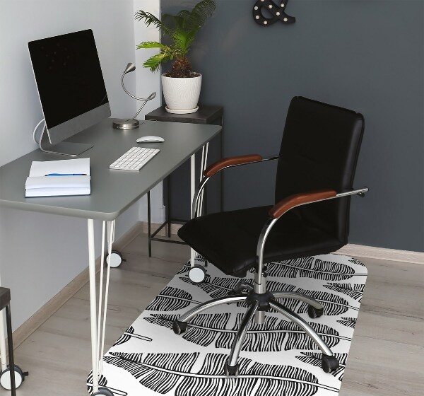 Desk chair mat leaves pattern