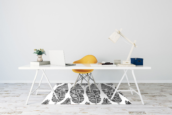 Desk chair mat leaves pattern